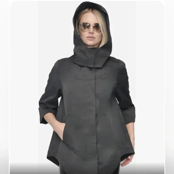 Ciao Milano 1969 Savina Water Resistant Zip Up Hooded  Size Large Rain Jacket - Picture 4 of 17